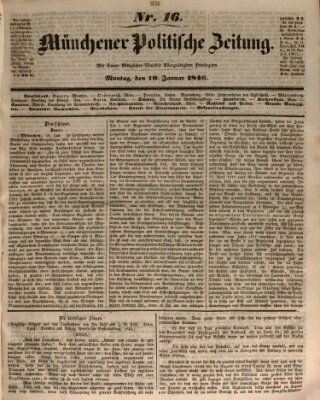 Münchener politische Zeitung (Süddeutsche Presse) Montag 19. Januar 1846