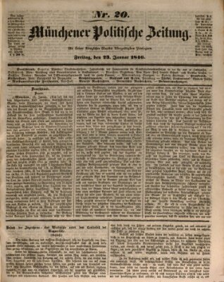 Münchener politische Zeitung (Süddeutsche Presse) Freitag 23. Januar 1846