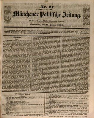 Münchener politische Zeitung (Süddeutsche Presse) Samstag 24. Januar 1846