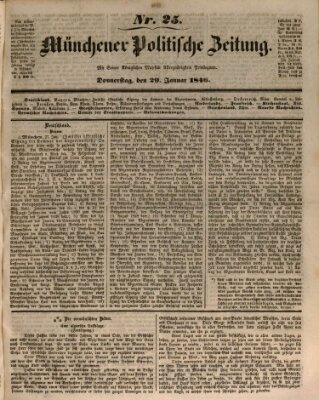 Münchener politische Zeitung (Süddeutsche Presse) Donnerstag 29. Januar 1846