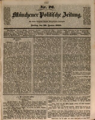 Münchener politische Zeitung (Süddeutsche Presse) Freitag 30. Januar 1846