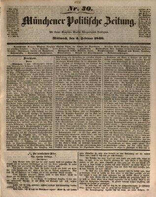 Münchener politische Zeitung (Süddeutsche Presse) Mittwoch 4. Februar 1846