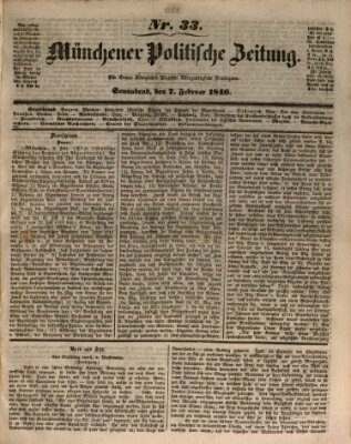 Münchener politische Zeitung (Süddeutsche Presse) Samstag 7. Februar 1846