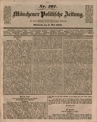 Münchener politische Zeitung (Süddeutsche Presse) Mittwoch 6. Mai 1846