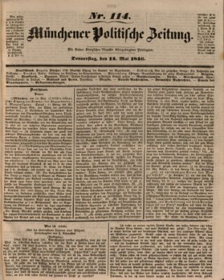 Münchener politische Zeitung (Süddeutsche Presse) Donnerstag 14. Mai 1846