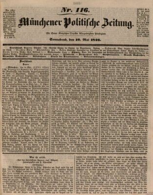 Münchener politische Zeitung (Süddeutsche Presse) Samstag 16. Mai 1846