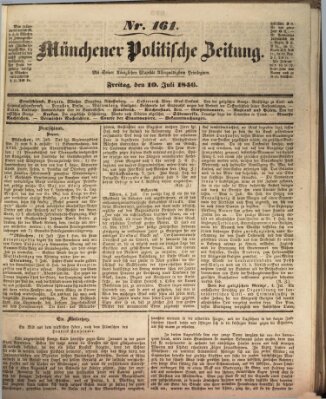 Münchener politische Zeitung (Süddeutsche Presse) Freitag 10. Juli 1846