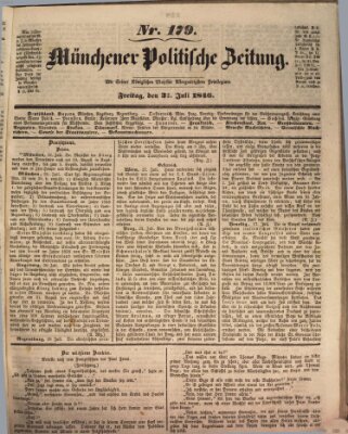 Münchener politische Zeitung (Süddeutsche Presse) Freitag 31. Juli 1846