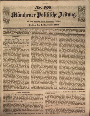 Münchener politische Zeitung (Süddeutsche Presse) Freitag 4. September 1846