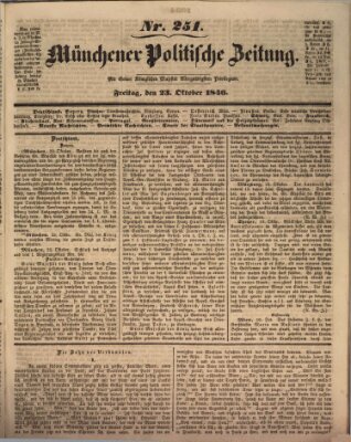 Münchener politische Zeitung (Süddeutsche Presse) Freitag 23. Oktober 1846