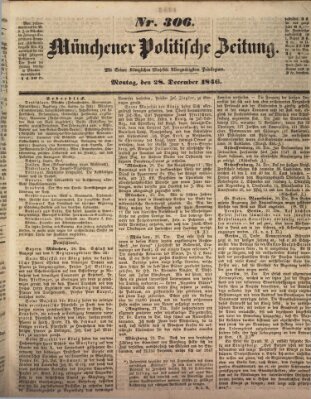 Münchener politische Zeitung (Süddeutsche Presse) Montag 28. Dezember 1846