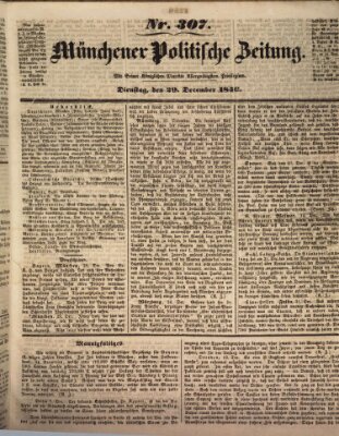 Münchener politische Zeitung (Süddeutsche Presse) Dienstag 29. Dezember 1846