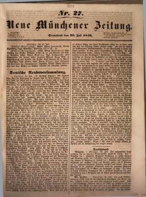 Neue Münchener Zeitung (Süddeutsche Presse) Samstag 29. Juli 1848