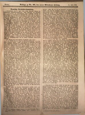 Neue Münchener Zeitung (Süddeutsche Presse) Montag 31. Juli 1848