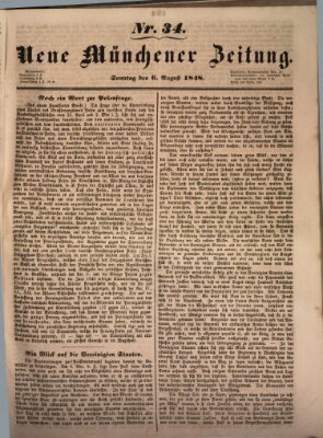 Neue Münchener Zeitung (Süddeutsche Presse) Sonntag 6. August 1848