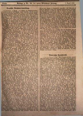 Neue Münchener Zeitung (Süddeutsche Presse) Montag 7. August 1848