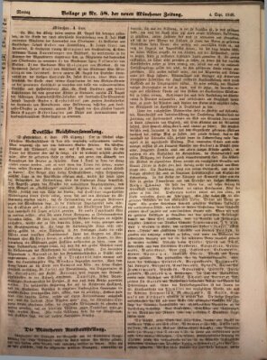 Neue Münchener Zeitung (Süddeutsche Presse) Montag 4. September 1848