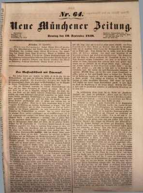 Neue Münchener Zeitung (Süddeutsche Presse) Sonntag 10. September 1848