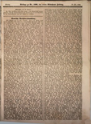 Neue Münchener Zeitung (Süddeutsche Presse) Montag 30. Oktober 1848