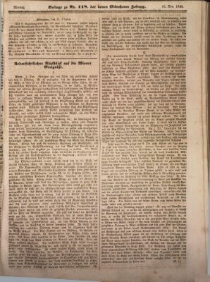 Neue Münchener Zeitung (Süddeutsche Presse) Montag 13. November 1848