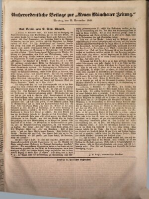 Neue Münchener Zeitung (Süddeutsche Presse) Montag 13. November 1848