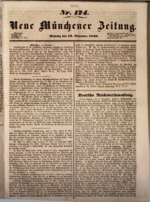 Neue Münchener Zeitung (Süddeutsche Presse) Sonntag 19. November 1848