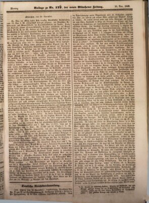 Neue Münchener Zeitung (Süddeutsche Presse) Montag 20. November 1848