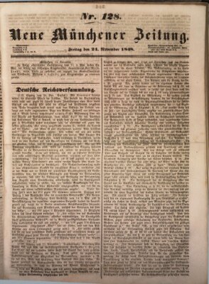 Neue Münchener Zeitung (Süddeutsche Presse) Freitag 24. November 1848