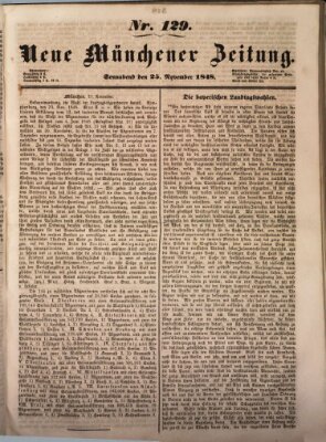 Neue Münchener Zeitung (Süddeutsche Presse) Samstag 25. November 1848