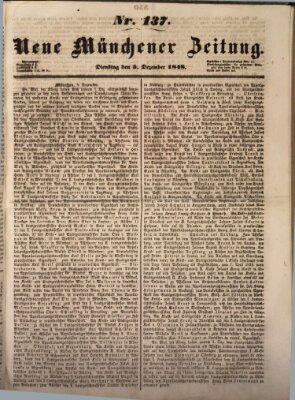 Neue Münchener Zeitung (Süddeutsche Presse) Dienstag 5. Dezember 1848