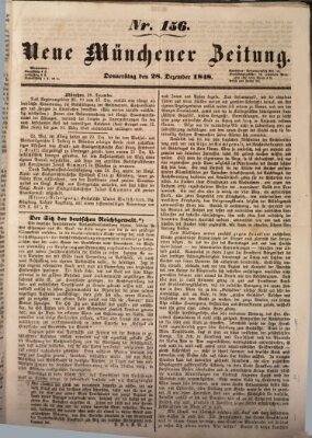 Neue Münchener Zeitung (Süddeutsche Presse) Donnerstag 28. Dezember 1848