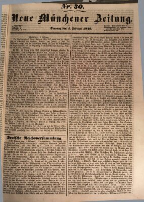 Neue Münchener Zeitung (Süddeutsche Presse) Sonntag 4. Februar 1849