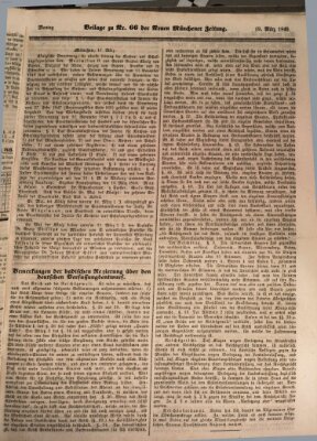 Neue Münchener Zeitung (Süddeutsche Presse) Montag 19. März 1849