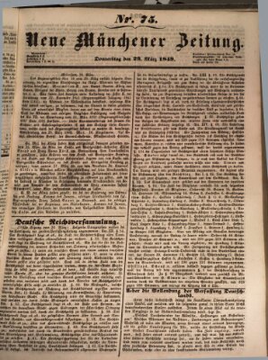 Neue Münchener Zeitung (Süddeutsche Presse) Donnerstag 29. März 1849