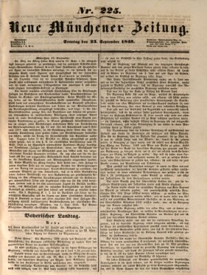 Neue Münchener Zeitung (Süddeutsche Presse) Sonntag 23. September 1849