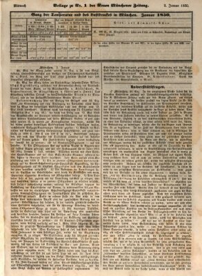 Neue Münchener Zeitung (Süddeutsche Presse) Mittwoch 2. Januar 1850