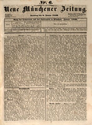 Neue Münchener Zeitung (Süddeutsche Presse) Dienstag 8. Januar 1850