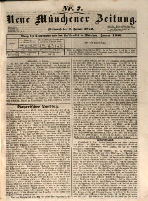 Neue Münchener Zeitung (Süddeutsche Presse) Mittwoch 9. Januar 1850