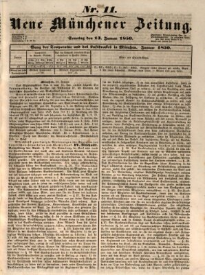 Neue Münchener Zeitung (Süddeutsche Presse) Sonntag 13. Januar 1850