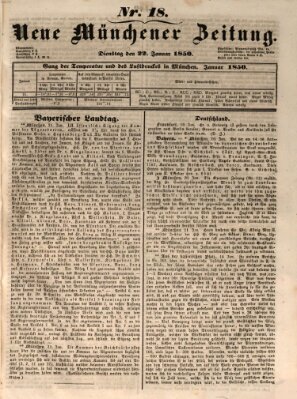 Neue Münchener Zeitung (Süddeutsche Presse) Dienstag 22. Januar 1850