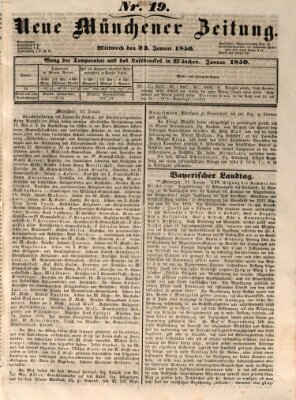 Neue Münchener Zeitung (Süddeutsche Presse) Mittwoch 23. Januar 1850