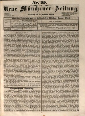 Neue Münchener Zeitung (Süddeutsche Presse) Sonntag 3. Februar 1850