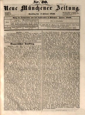 Neue Münchener Zeitung (Süddeutsche Presse) Dienstag 5. Februar 1850