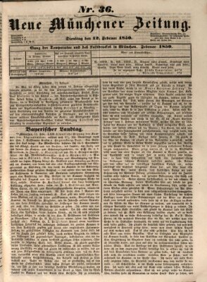 Neue Münchener Zeitung (Süddeutsche Presse) Dienstag 12. Februar 1850