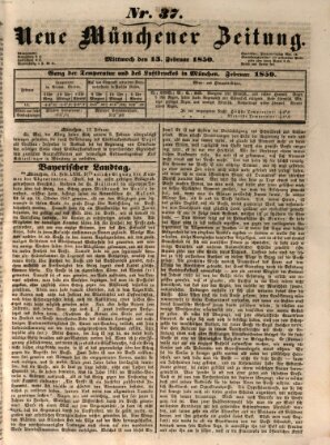 Neue Münchener Zeitung (Süddeutsche Presse) Mittwoch 13. Februar 1850