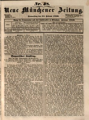 Neue Münchener Zeitung (Süddeutsche Presse) Donnerstag 14. Februar 1850