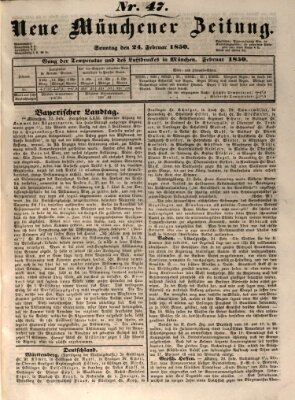 Neue Münchener Zeitung (Süddeutsche Presse) Sonntag 24. Februar 1850