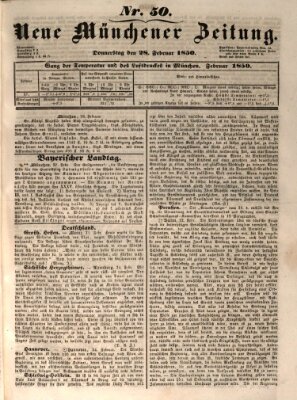 Neue Münchener Zeitung (Süddeutsche Presse) Donnerstag 28. Februar 1850