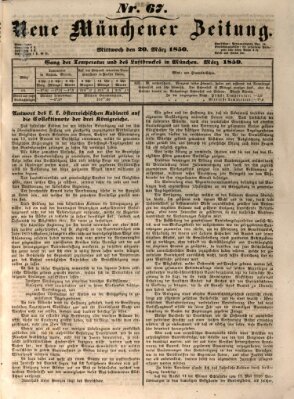 Neue Münchener Zeitung (Süddeutsche Presse) Mittwoch 20. März 1850