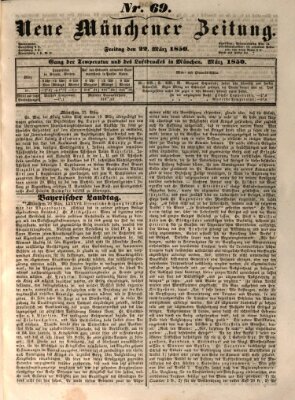 Neue Münchener Zeitung (Süddeutsche Presse) Freitag 22. März 1850